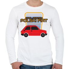 PRINTFASHION Polski Fiat - ezzel kezdtem - Férfi hosszú ujjú póló - Fehér