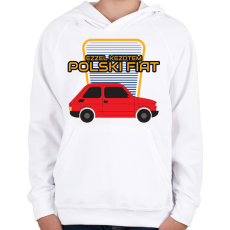 PRINTFASHION Polski Fiat - ezzel kezdtem - Gyerek kapucnis pulóver - Fehér
