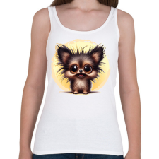 PRINTFASHION Pomerániai spitz - Női atléta - Fehér női trikó