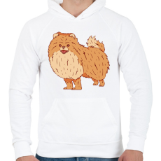 PRINTFASHION Pomerániai törpespicc - Férfi kapucnis pulóver - Fehér