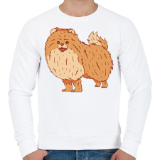 PRINTFASHION Pomerániai törpespicc - Férfi pulóver - Fehér férfi pulóver, kardigán