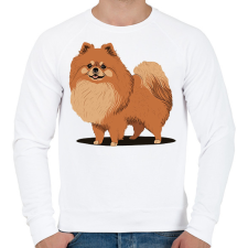 PRINTFASHION Pomerániai törpespicc - Férfi pulóver - Fehér férfi pulóver, kardigán