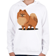PRINTFASHION Pomerániai törpespicc - Gyerek kapucnis pulóver - Fehér
