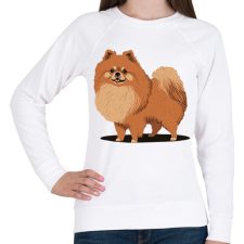 PRINTFASHION Pomerániai törpespicc - Női pulóver - Fehér női pulóver, kardigán