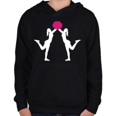 PRINTFASHION Pompomlány - Gyerek kapucnis pulóver - Fekete