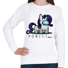 PRINTFASHION Ponies among us - Női pulóver - Fehér női pulóver, kardigán