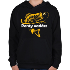 PRINTFASHION Pontyász - Gyerek kapucnis pulóver - Fekete gyerek pulóver, kardigán