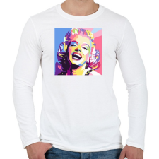 PRINTFASHION PopArt - Marilyn Monroe - Férfi hosszú ujjú póló - Fehér férfi póló