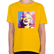 PRINTFASHION PopArt - Marilyn Monroe - Gyerek póló - Sárga