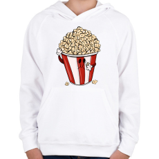 PRINTFASHION Popcorn - Gyerek kapucnis pulóver - Fehér