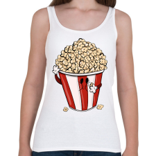 PRINTFASHION Popcorn - Női atléta - Fehér női trikó