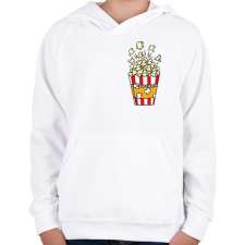 PRINTFASHION Popcorn zseb - Gyerek kapucnis pulóver - Fehér gyerek pulóver, kardigán