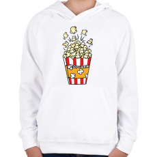 PRINTFASHION Popcorn zseb - Gyerek kapucnis pulóver - Fehér