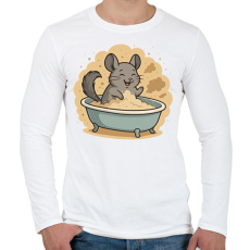 PRINTFASHION Porfürdőző csincsilla - Férfi hosszú ujjú póló - Fehér