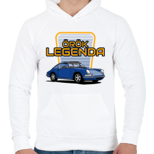 PRINTFASHION porsce - Férfi kapucnis pulóver - Fehér férfi pulóver, kardigán