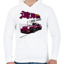 PRINTFASHION PORSCHE 911 RAUH WELT BEGRIFF RWB - Férfi kapucnis pulóver - Fehér férfi pulóver, kardigán