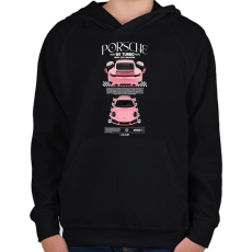 PRINTFASHION PORSCHE 911 TURBO S - Gyerek kapucnis pulóver - Fekete