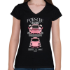 PRINTFASHION PORSCHE 911 TURBO S - Női V-nyakú póló - Fekete