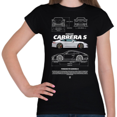 PRINTFASHION Porsche Carrera S - Női póló - Fekete