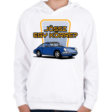 PRINTFASHION Porsche - Gyerek kapucnis pulóver - Fehér gyerek pulóver, kardigán