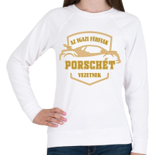 PRINTFASHION Porsche sofőr - Női pulóver - Fehér női pulóver, kardigán