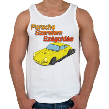 PRINTFASHION Porsche Szerelem Száguldás - Férfi atléta - Fehér atléta, trikó