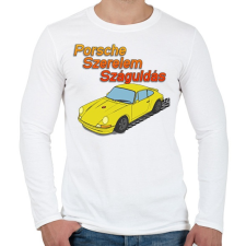 PRINTFASHION Porsche Szerelem Száguldás - Férfi hosszú ujjú póló - Fehér férfi póló