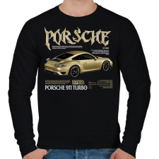 PRINTFASHION porsche turbo gold - Férfi pulóver - Fekete férfi pulóver, kardigán