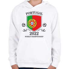 PRINTFASHION Portugal 2022 - Gyerek kapucnis pulóver - Fehér
