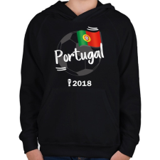 PRINTFASHION Portugália - Gyerek kapucnis pulóver - Fekete gyerek pulóver, kardigán