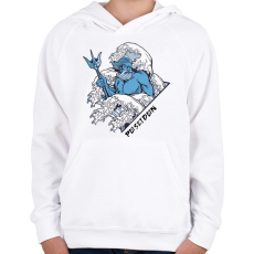 PRINTFASHION Poseidon - Görög tenger isten - Gyerek kapucnis pulóver - Fehér