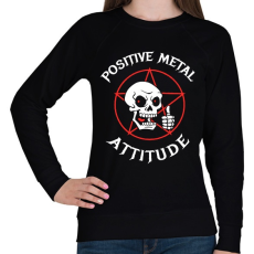 PRINTFASHION Positive metal attitude - Női pulóver - Fekete
