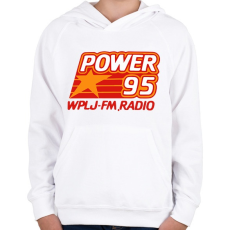 PRINTFASHION Power 95 - Gyerek kapucnis pulóver - Fehér