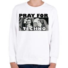 PRINTFASHION Pray for Techno - Gyerek pulóver - Fehér