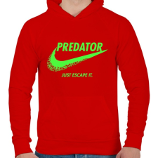 PRINTFASHION Predator - Férfi kapucnis pulóver - Piros férfi pulóver, kardigán