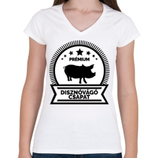 PRINTFASHION Prémium disznóvágók - Női V-nyakú póló - Fehér