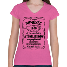 PRINTFASHION Prémium minőség, egyedi évszámmal! - Női V-nyakú póló - Rózsaszín női póló