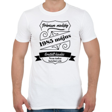 PRINTFASHION Prémium minőség - Évvel, hónappal - Férfi póló - Fehér