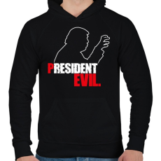 PRINTFASHION President Evil - Férfi kapucnis pulóver - Fekete