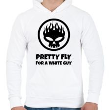 PRINTFASHION PRETTY FLY FOR A WHITE GUY - Férfi kapucnis pulóver - Fehér férfi pulóver, kardigán