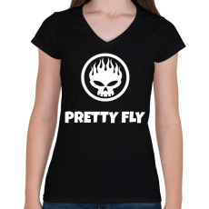 PRINTFASHION PRETTY FLY - Női V-nyakú póló - Fekete