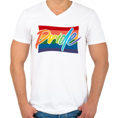 PRINTFASHION pride abstract - Férfi V-nyakú póló - Fehér