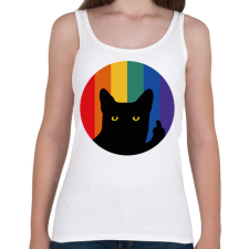 PRINTFASHION Pride cat - Női atléta - Fehér női trikó