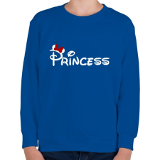 PRINTFASHION Princess fehér felirat - Gyerek pulóver - Királykék gyerek pulóver, kardigán