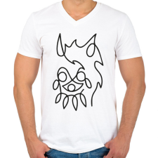 PRINTFASHION Princess Mononoke - Férfi V-nyakú póló - Fehér férfi póló