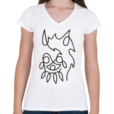 PRINTFASHION Princess Mononoke - Női V-nyakú póló - Fehér női póló