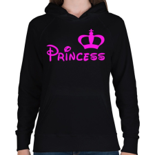 PRINTFASHION Princess - Női kapucnis pulóver - Fekete női pulóver, kardigán