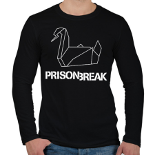 PRINTFASHION prison break fehér - Férfi hosszú ujjú póló - Fekete férfi póló