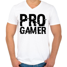PRINTFASHION PRO GAMER - Férfi V-nyakú póló - Fehér férfi póló