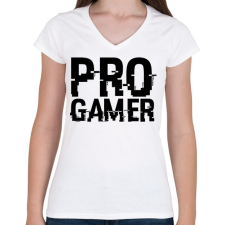 PRINTFASHION PRO GAMER - Női V-nyakú póló - Fehér női póló